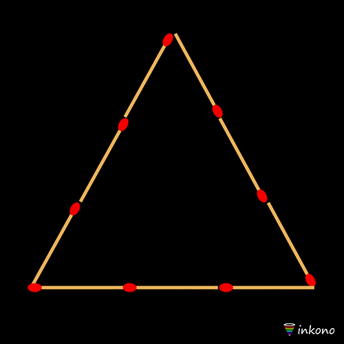 Moving 3 matches, are you able to go from 1 to 3 triangles?