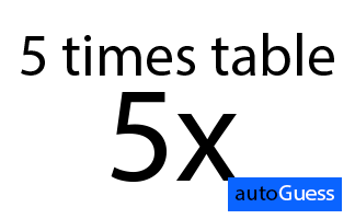 Ascending Multiplication Table 5 - Learn while playing with autoGuess by Inkono