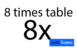 Ascending Multiplication Table 8 - Learn while playing with autoGuess by Inkono