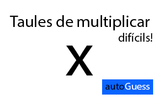 Taules de multiplicar difícils - Aprèn jugant amb l'autoGuess de Inkono