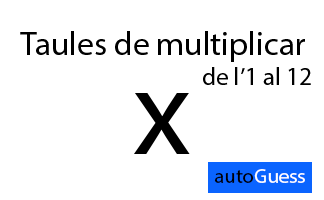 Taules de multiplicar del 1 al 12 - Aprèn jugant amb l'autoGuess de Inkono