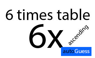 Ascending Multiplication Table 6 - Learn while playing with autoGuess by Inkono