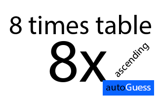 Ascending Multiplication Table 8 - Learn while playing with autoGuess by Inkono