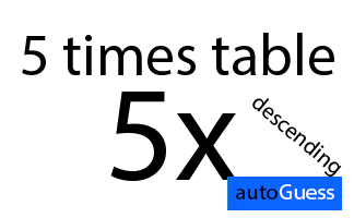 Descending Multiplication Table 5 - Learn while playing with autoGuess by Inkono