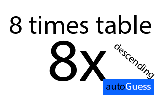 Descending Multiplication Table 8 - Learn while playing with autoGuess by Inkono