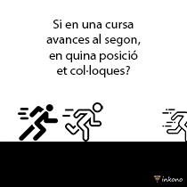 Si en una cursa avances al segon, en quina posició et col·loques?