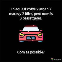 En un cotxe viatgen 2 mares i 2 filles, però només 3 passatgeres