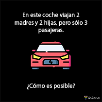 En un coche viajan 2 madres y 2 hijas, pero sólo 3 pasajeras