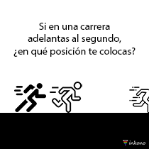 Si en una carrera adelantas al segundo, ¿en qué posición te colocas? | Reto mental